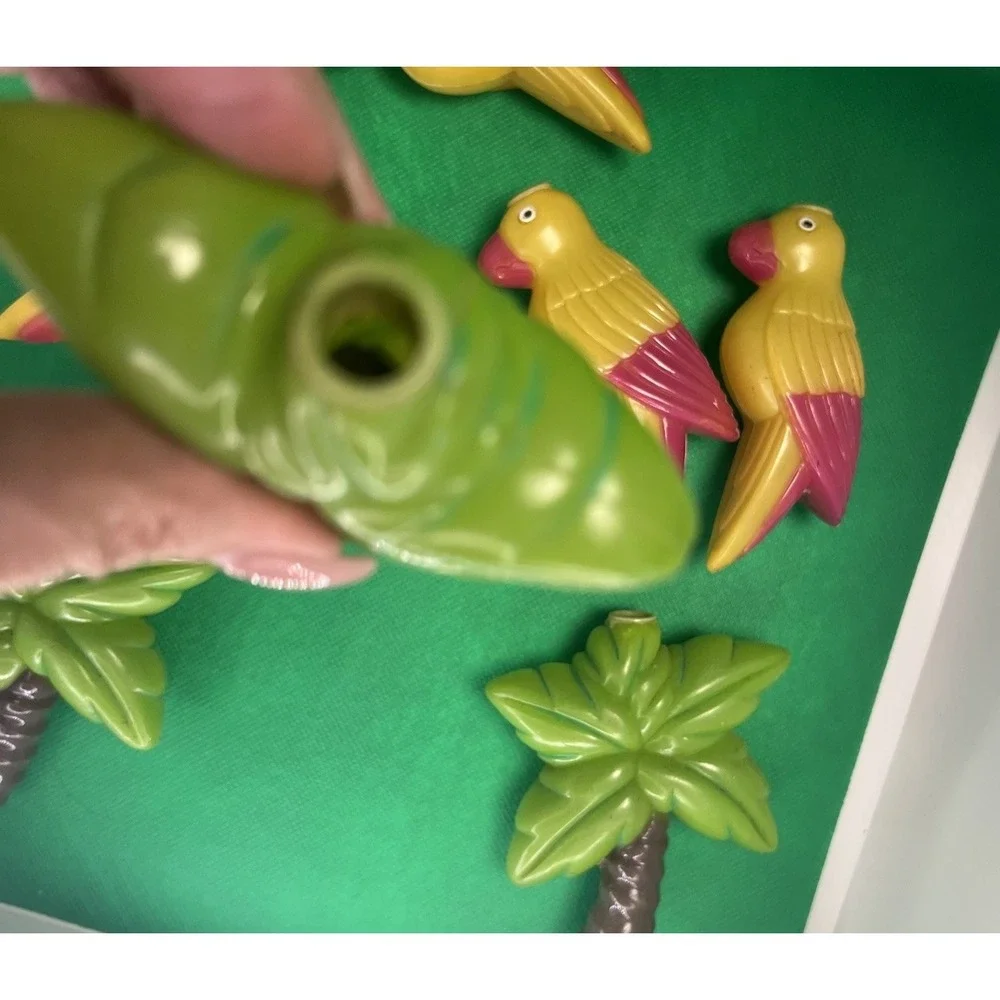 Set Of 8 Parrots (5) And Palm Trees (3) String Lights Covers Tiki  Bar Patio‎ RV